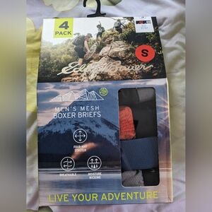 Eddie Bauer Men's Mesh Boxer Briefs - Black, Blue, Orange, Grey 4 PACK